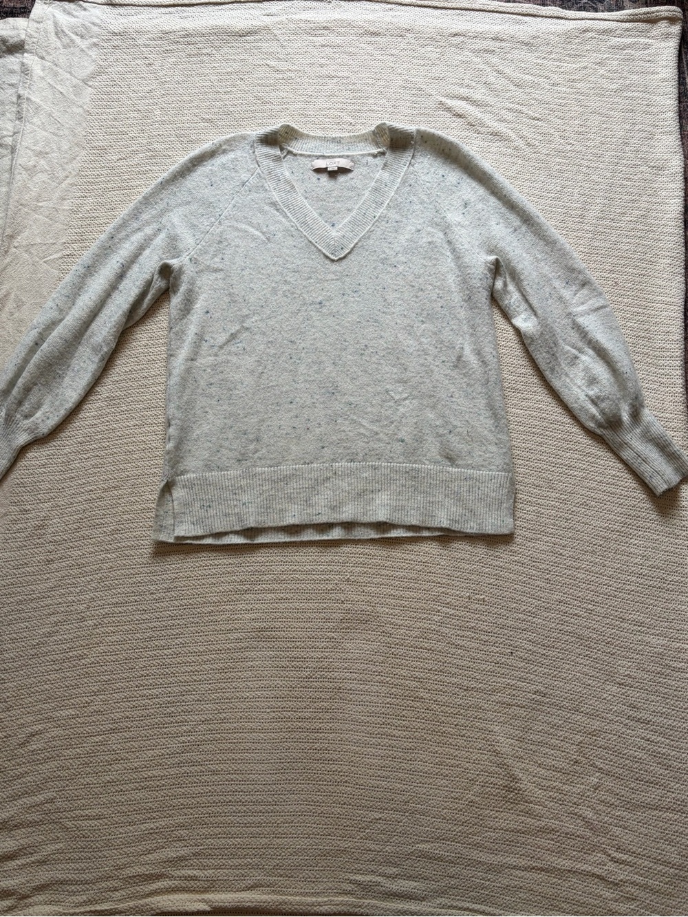 Loft Light Heather Gray V-Neck Women's Sweater